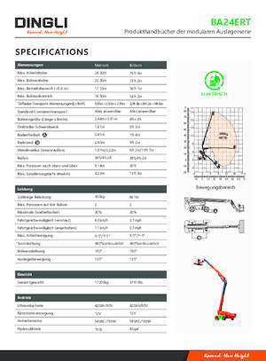 Kolové teleskopické pracovní plošiny Dingli BA24ERT