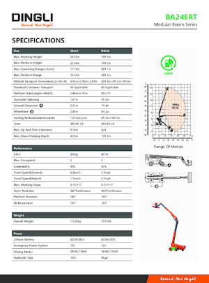 Kolové teleskopické pracovní plošiny Dingli BA24ERT