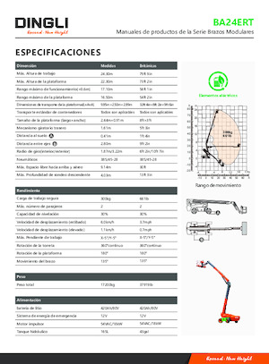 Kolové teleskopické pracovní plošiny Dingli BA24ERT