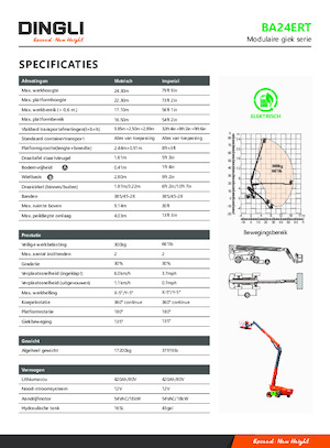 Kolové teleskopické pracovní plošiny Dingli BA24ERT