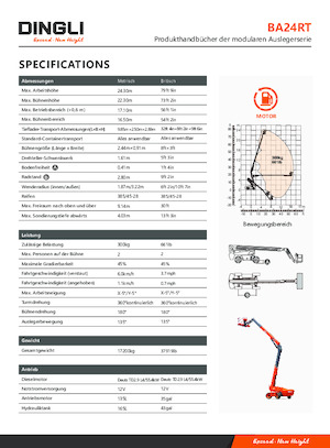 Kolové teleskopické pracovní plošiny Dingli BA24RT