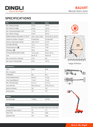 Kolové teleskopické pracovní plošiny Dingli BA24RT