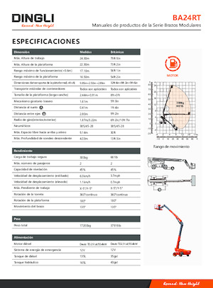 Kolové teleskopické pracovní plošiny Dingli BA24RT