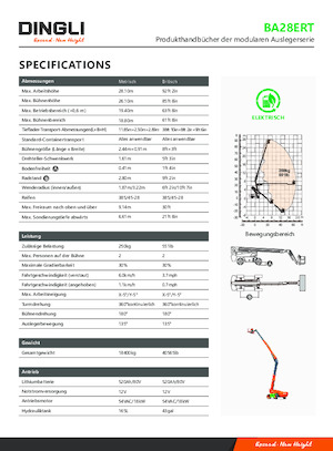Kolové teleskopické pracovní plošiny Dingli BA28ERT
