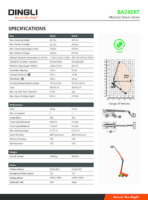 Kolové teleskopické pracovní plošiny Dingli BA28ERT