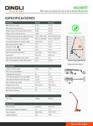 Kolové teleskopické pracovní plošiny Dingli BA28ERT