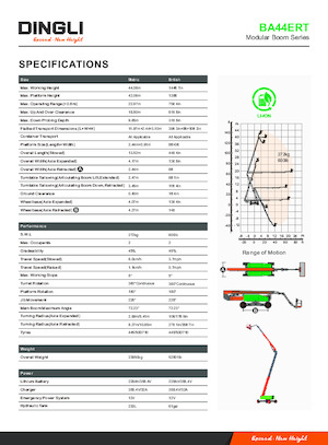 Kolové teleskopické pracovní plošiny Dingli BA44ERT