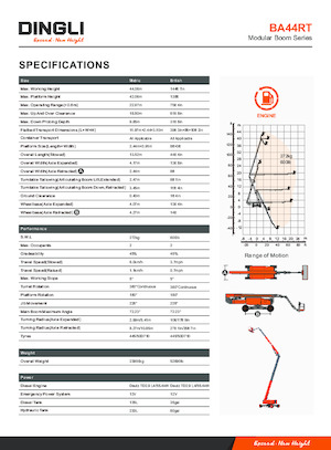 Kolové teleskopické pracovní plošiny Dingli BA44RT