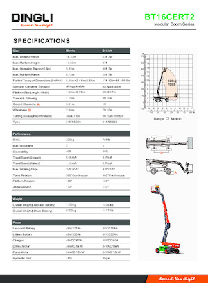 Kolové teleskopické pracovní plošiny Dingli BT16CERT2