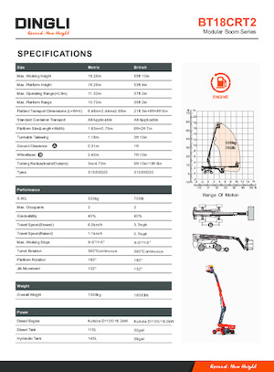 Kolové teleskopické pracovní plošiny Dingli BT18CRT2