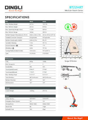 Kolové teleskopické pracovní plošiny Dingli BT22HRT
