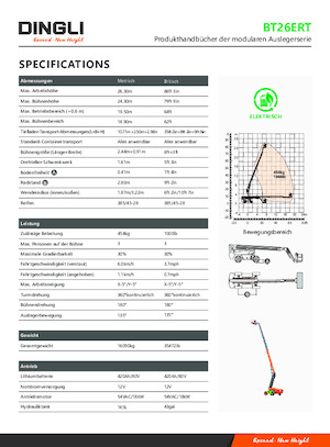 Kolové teleskopické pracovní plošiny Dingli BT26ERT