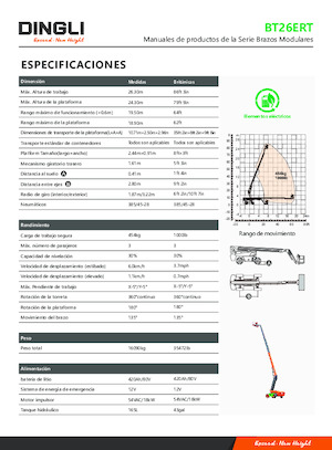 Kolové teleskopické pracovní plošiny Dingli BT26ERT
