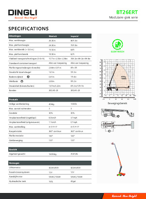 Kolové teleskopické pracovní plošiny Dingli BT26ERT