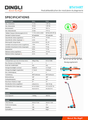 Kolové teleskopické pracovní plošiny Dingli BT41HRT