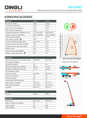 Kolové teleskopické pracovní plošiny Dingli BT41HRT