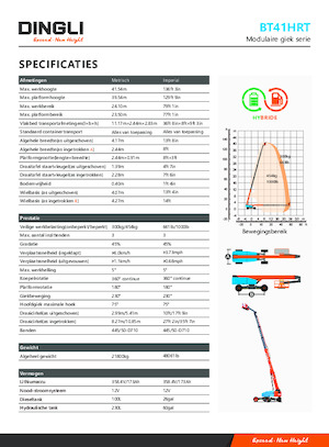 Kolové teleskopické pracovní plošiny Dingli BT41HRT