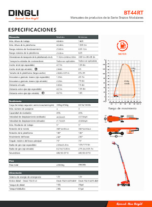 Kolové teleskopické pracovní plošiny Dingli BT44RT