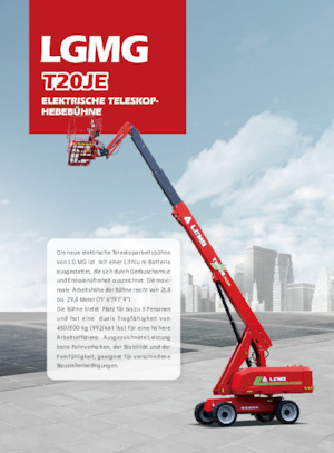 Kolové teleskopické pracovní plošiny LGMG  T20JE