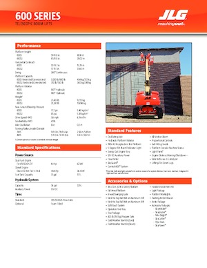 Kolové teleskopické pracovní plošiny JLG 600SJ