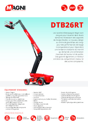 Kolové teleskopické pracovní plošiny MAGNI DTB26RT