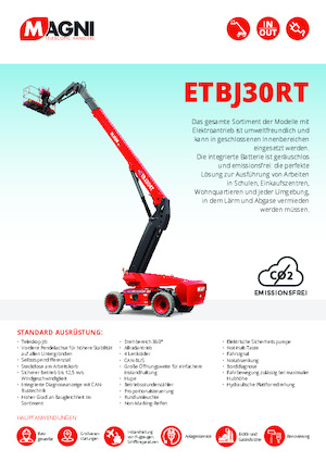 Kolové teleskopické pracovní plošiny MAGNI ETBJ30RT