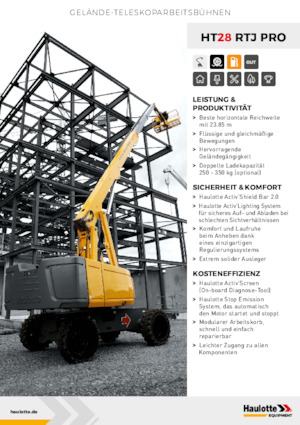 Kolové teleskopické pracovní plošiny Haulotte HT28 RTJ PRO