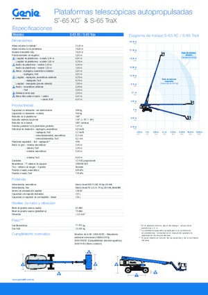 Kolové teleskopické pracovní plošiny Genie S-65 XC
