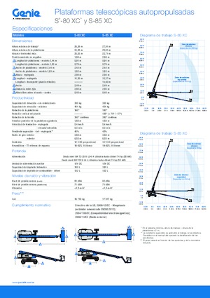 Kolové teleskopické pracovní plošiny Genie S-85 XC