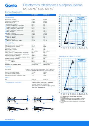 Kolové teleskopické pracovní plošiny Genie SX-125 XC