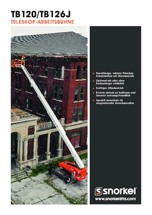 Kolové teleskopické pracovní plošiny Snorkel TB126J