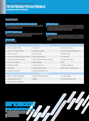 Kolové teleskopické pracovní plošiny Sinoboom TB18J