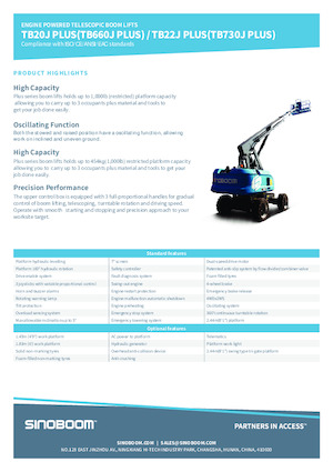 Kolové teleskopické pracovní plošiny Sinoboom TB22J Plus 