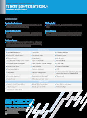 Kolové teleskopické pracovní plošiny Sinoboom TB36