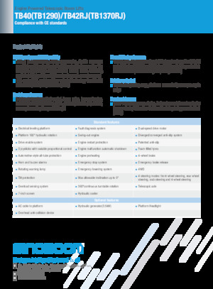 Kolové teleskopické pracovní plošiny Sinoboom TB42RJ 