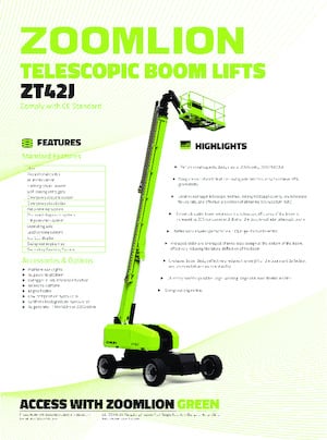 Kolové teleskopické pracovní plošiny Zoomlion ZT42J