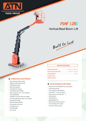 Sloupové pracovní plošiny ATN PIAF 12RE