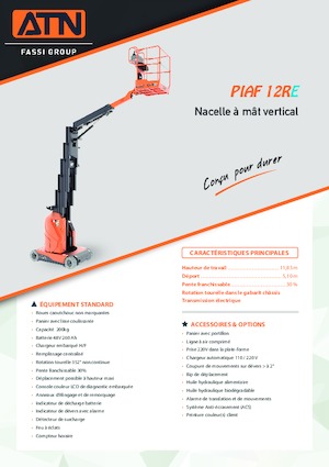 Sloupové pracovní plošiny ATN PIAF 12RE