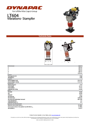 Vibrační pěchy naftové a benzínové Dynapac LT 604-9