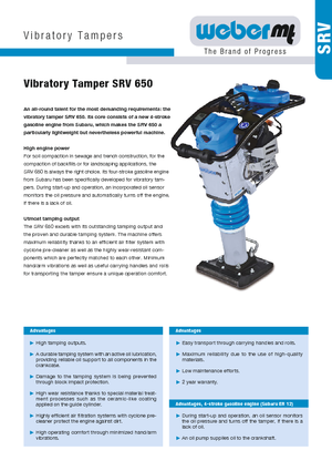 Vibrační pěchy naftové a benzínové weber mt SRV 650
