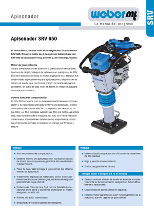 Vibrační pěchy naftové a benzínové weber mt SRV 650
