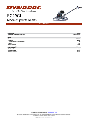 Ručně vedené hladičky betonu Dynapac BG 49 GL