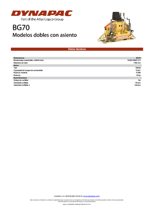 Pojízdné hladičky betonu Dynapac BG 70