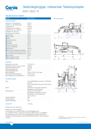 Teleskopické nakladače s horní konstrukcí Genie GTH 5021 R