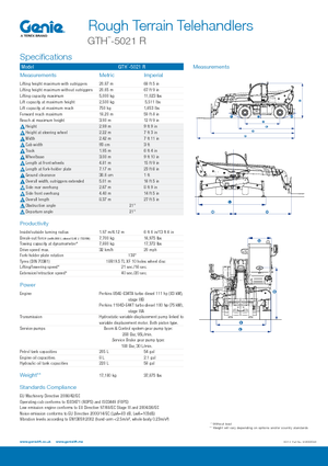 Teleskopické nakladače s horní konstrukcí Genie GTH 5021 R