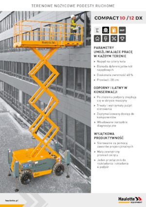 Kolové nůžkové plošiny Haulotte Compact 10 DX