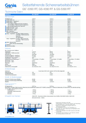 Kolové nůžkové plošiny Genie GS-5390