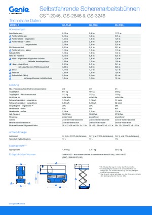 Kolové nůžkové plošiny Genie GS-3246