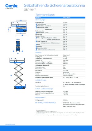 Kolové nůžkové plošiny Genie GS-4047