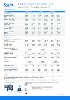 Kolové nůžkové plošiny Genie GS-3369 BE